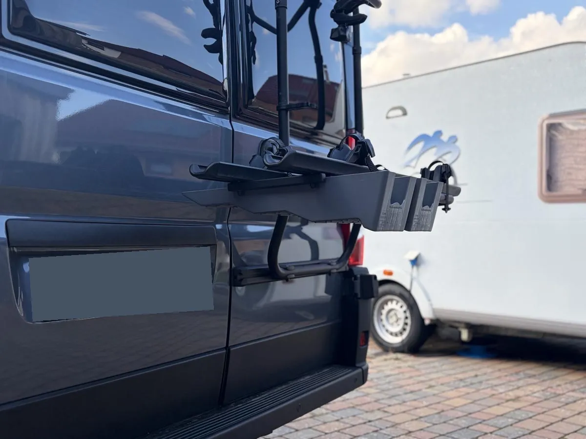 Fiamma Auffahrkeil Halter Halterung für Wohnmobil mit Thule Elite Van XT Heck-Fahrradträger - inkl. Auffahrkeile Fiamma